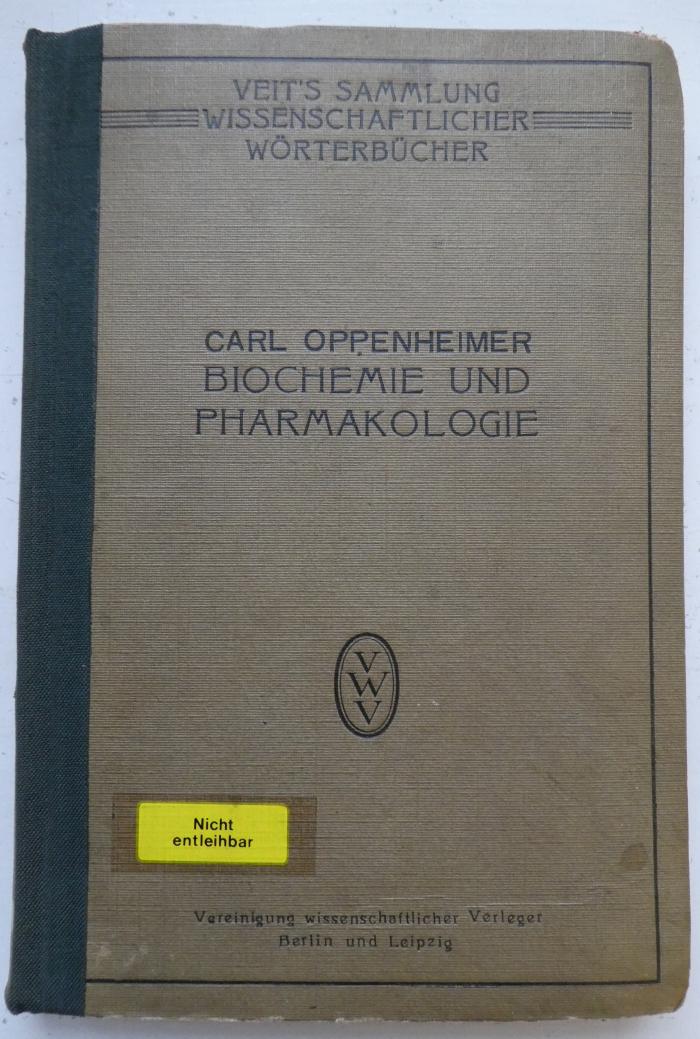 Kp 460 L.-Z.: Kleines Wörterbuch der Biochemie und Pharmakologie (1920)