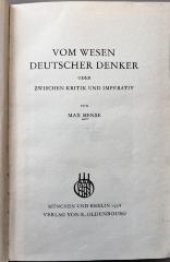 00/10944 : Vom Wesen deutscher Denker (1938)