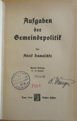 P 271 Dam(9) : Aufgaben der Gemeindepolitik (1920)