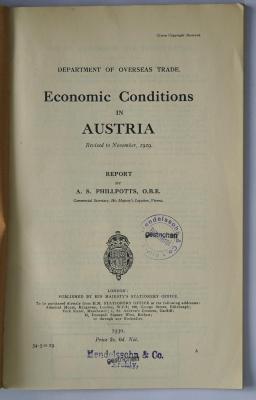 Ibm 794 : Economic conditions in Austria (1930)