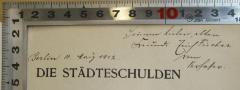 - (Fischer, Erich;Andler, Max), Von Hand: Widmung, Name, Datum, Ortsangabe; 'Seinem lieben, alten Freund Erich Fischer vom Verfasser
Berlin 12. März 1912'. 