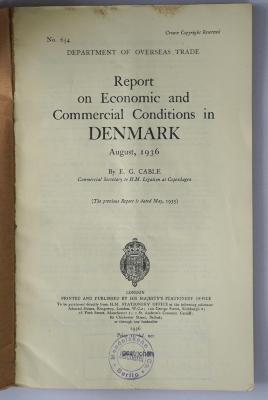 Ibn 362 : Report on Economic and Commercial Conditions in Denmark (1936)