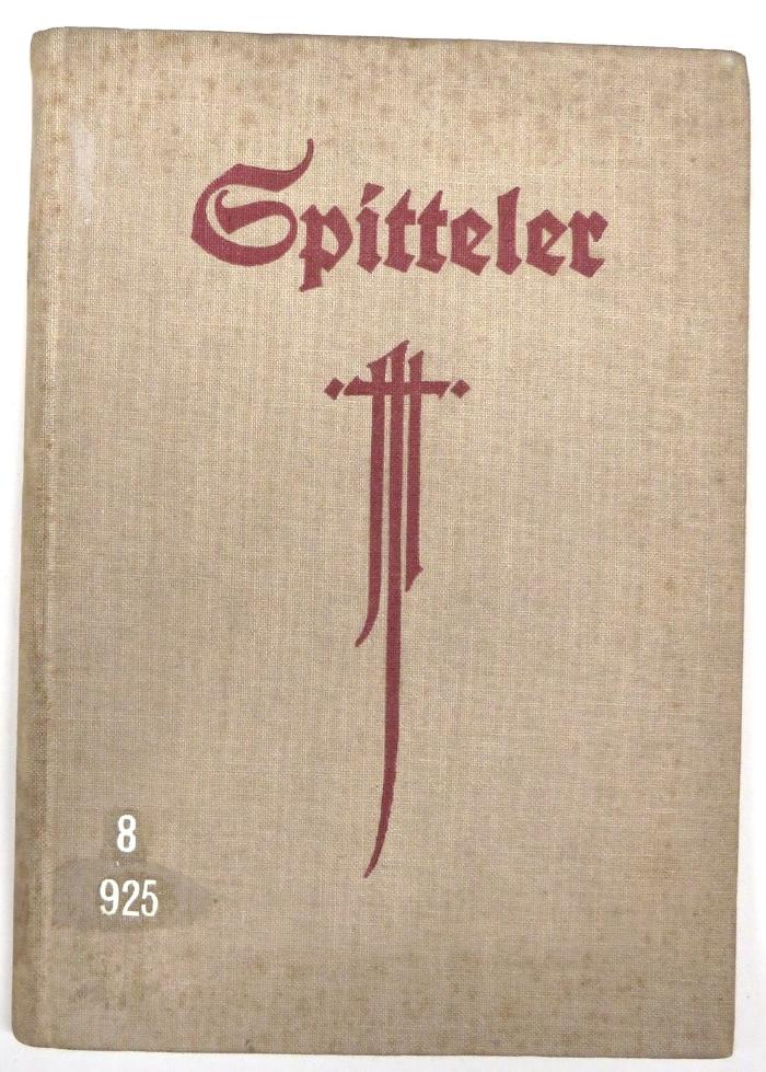 8/925 : Carl Spitteler. Eine Einführung in seine Werke. (1912)