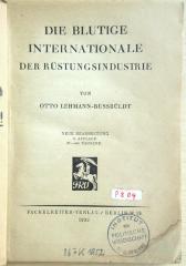 P 804 Leh (5) : Die blutige Internationale der Rüstungsindustrie (1933)