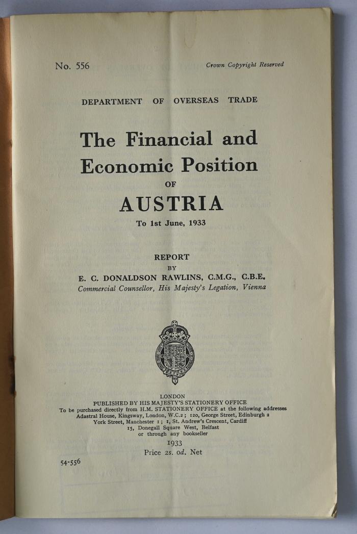 Ibm 794 : The Financial and economic position of Austria (1933)