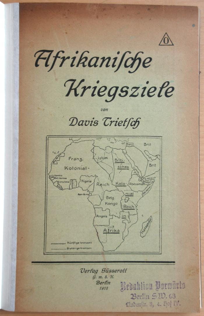 P 39 Trie : Afrikanische Kriegsziele (1917)