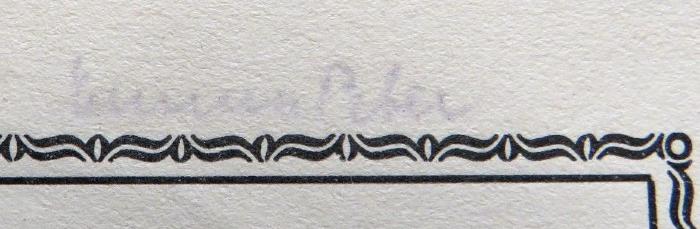 - (Hannen[?], Peter), Von Hand: Name; 'Hannen[?] Peter'. 