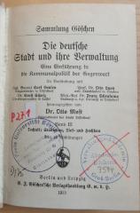 P 271 Sta-3 : Die deutsche Stadt und ihre Verwaltung - Eine Einführung in die Kommunalpolitik der Gegenwart; Bd. 3: Technik: Städtebau, Tief- und Hochbau (1913)