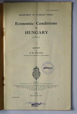 Ibi 681 : Economic conditions in Hungary (1928-29) (1930)