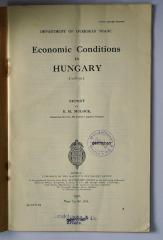 Ibi 681 : Economic conditions in Hungary (1928-29) (1930)