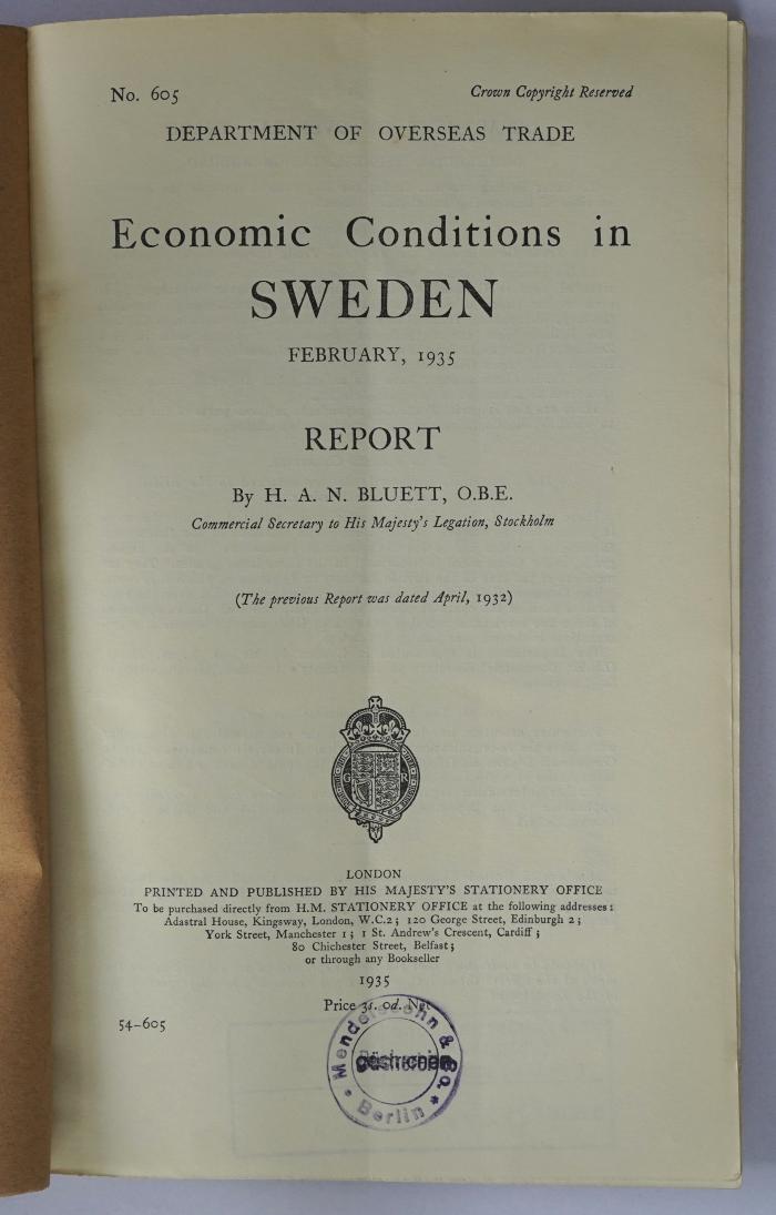 Ibn 360 : Economic conditions in Sweden (1935)