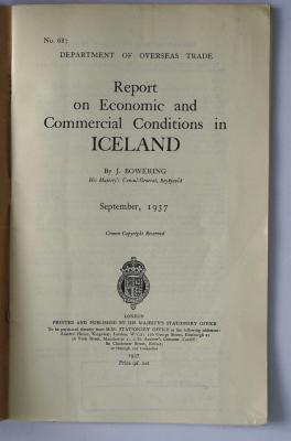 Ibn 359 : Report on economic and commercial conditions in Iceland (1937)