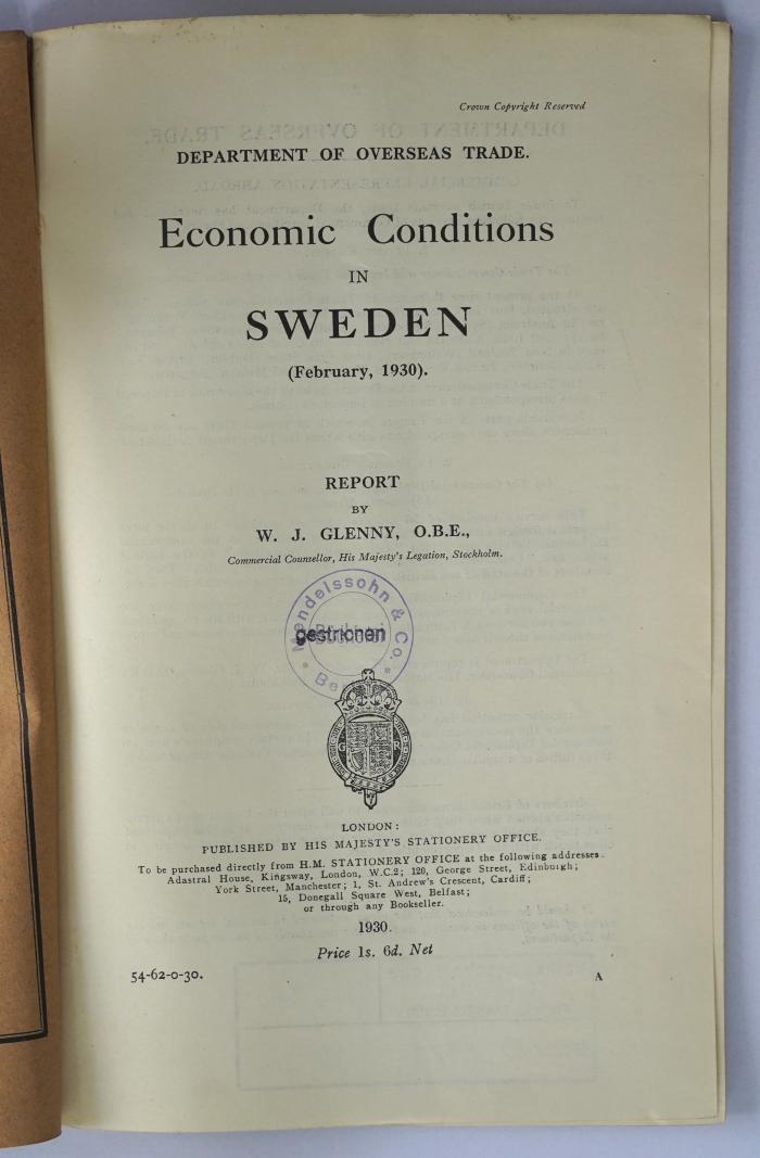 Ibn 360 : Economic conditions in Sweden (1930)
