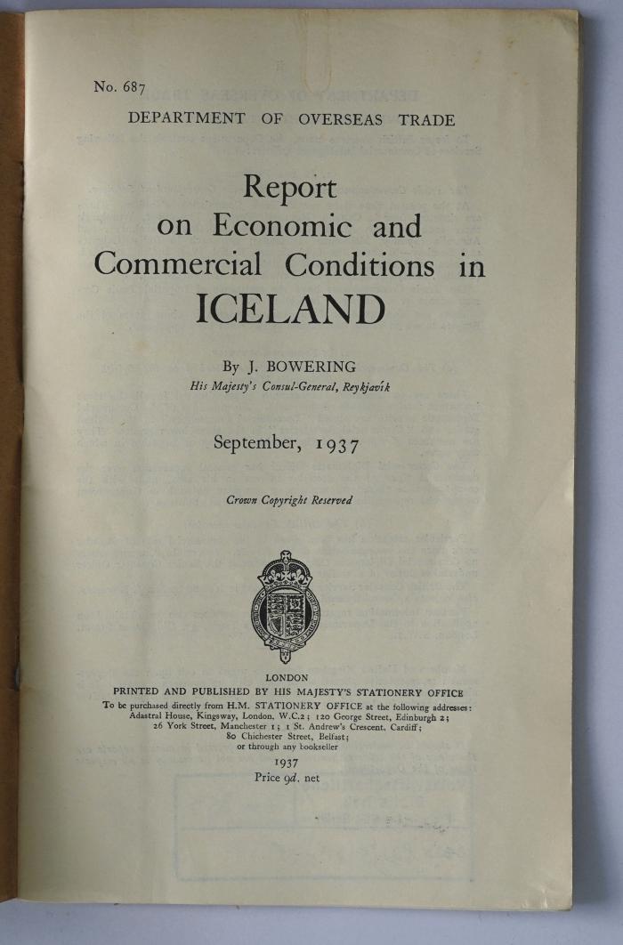 Ibn 359 : Report on economic and commercial conditions in Iceland (1937)