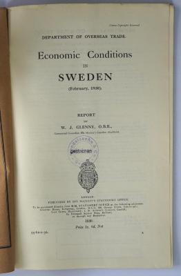 Ibn 360 : Economic conditions in Sweden (1930)
