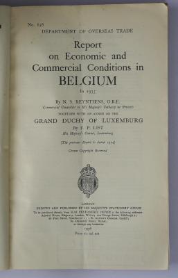 Ibk 152 : Report on economic and commercial conditions in Belgium (1936; 1937)