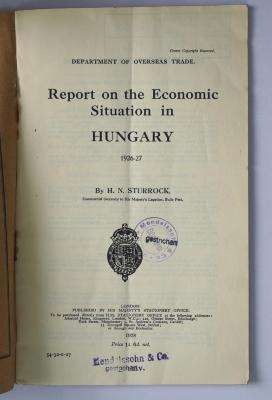 Ibi 681 : Report on the economic situation in Hungary 1926-27 (1928)
