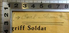 - (Schmitt, Carl), Von Hand: Name; 'Carl Schmitt'. 