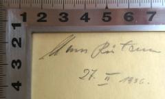 - (Reitauer, Hans), Von Hand: Name, Datum; 'Hans Reitauer [Datum]
'.  (Prototyp)