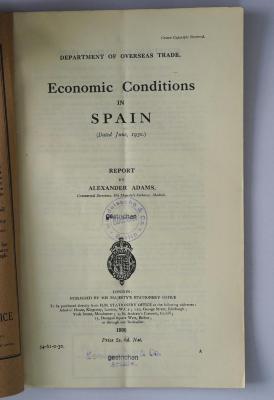 Ibl 231 : Economic conditions in Spain (1930)