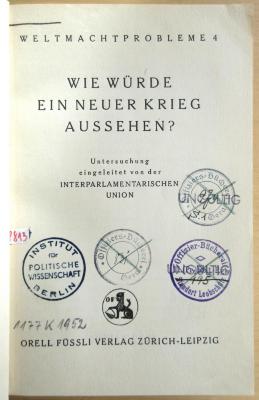 P 813 Wie : Wie würde ein neuer Krieg aussehen?  (1932)