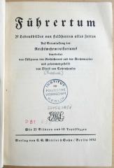 P 81 103 : Führertum - 25 Lebensbilder von Feldherren aller Zeiten (1930)