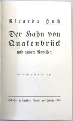 Z 11502 : Der Hahn von Quakenbrück und andere Novellen (1910)