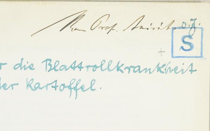 - (Anisits, Johann Daniel), Von Hand: Name; 'Herrn Prof. Anisits '. 
