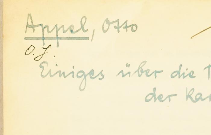 -, Von Hand: Notiz; 'o.J.'