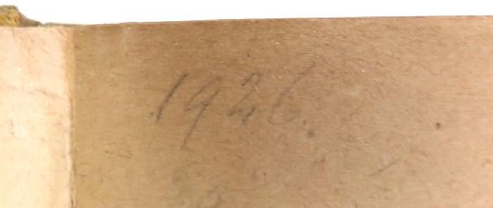 - (unbekannt), Von Hand: Datum; '1926.'. 