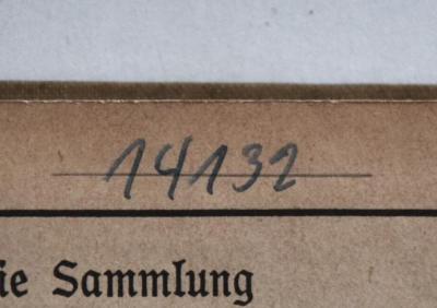 - (NSDAP-Gauarchiv und -museum Südhannover-Braunschweig), Von Hand: Signatur; '14132'. 