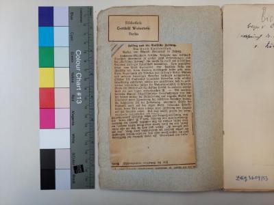 Bio 709 : Lessing und die Vossische Zeitung (1902);-, Etikett: Name; 'Bibliothek Gotthilf Weisstein Berlin'