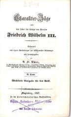 B 3498 : 2 : Charakter-Züge aus dem Leben des Königs von Preußen Friedrich Wilhelm III., Bd. 2. (1847)