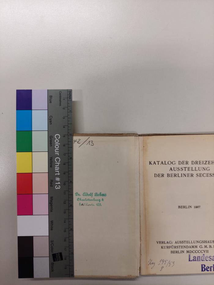 Kunst 442(13) : Katalog der dreizehnten Ausstellung der Berliner Secession (1907)