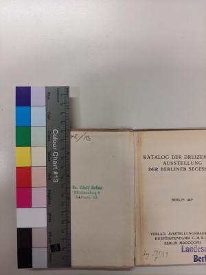 Kunst 442(13) : Katalog der dreizehnten Ausstellung der Berliner Secession (1907)