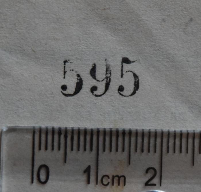 - (NSDAP-Gauarchiv und -museum Südhannover-Braunschweig), Stempel: Signatur; '595'. 