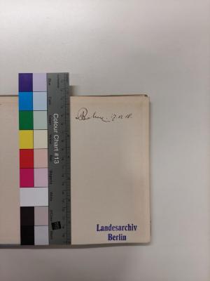 Kunst 442(15) : Katalog der fünfzehnten Ausstellung der Berliner Secession Berlin 1908 (1908);- (Behne, Adolf), Von Hand: Autogramm; 'A Behne 17.VI.08'. 