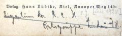 - (R. e. K.[?], Ortsgruppe Lindau [...] H.), Von Hand: Name, Ortsangabe; 'Eigentum der R. c. K. Ortsgruppe Lindau […] H.'. 