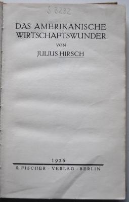 S 3232 : Das amerikanische Wirtschaftswunder (1926)