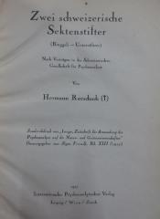 Up 13: Zwei schweizerische Sektenstifter (Binggeli - Unternährer) (1927)