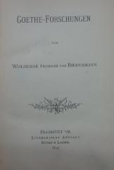 III 9326 3. Ex.: Goethe-Forschungen (1879)