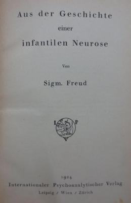 Kl 8 3.Ex.: Aus der Geschichte einer infantilen Neurose (1924)