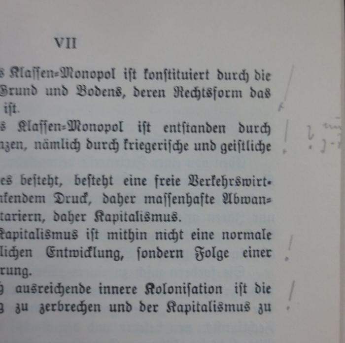 VII 3617 4. Ex.: Die soziale Frage und der Sozialismus : Eine kritische Auseinandersetzung mit der marxistischen Theorie (1913);- (unbekannt), Von Hand: Annotation. 