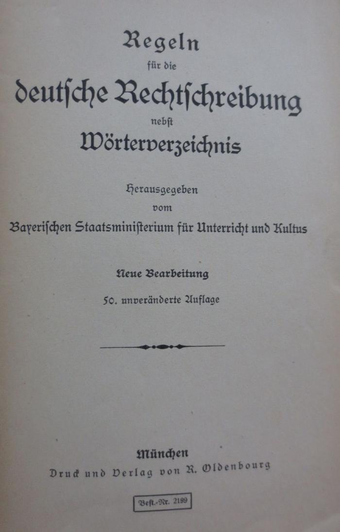 Se 1075 eo: Regeln für die deutsche Rechtschreibung nebst Wörterverzeichnis (o.J.)