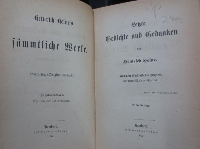III 35855 Suppl.Bd. 3.Ex.: Letzte Gedichte und Gedanken (1869)