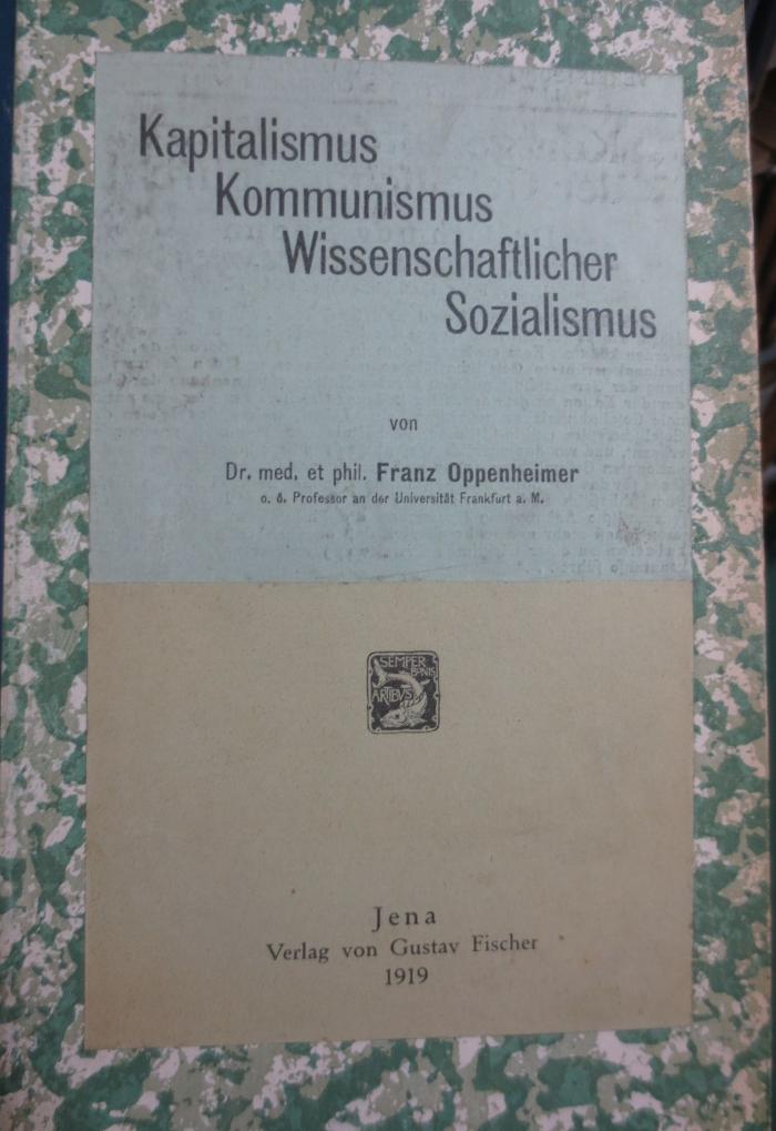 VII 395 3.Ex.: Kapitalismus - Kommunismus - Wissenschaftlicher Sozialismus (1919)
