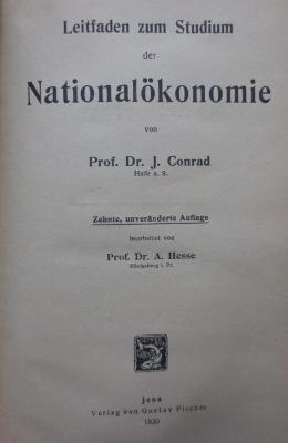 VII 5287 aa: Leitfaden zum Studium der Nationalökonomie (1920)