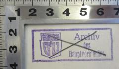 - (Gesamtverband der Arbeitnehmer der öffentlichen Betriebe und des Personen- und Warenverkehrs), Stempel: Name, Berufsangabe/Titel/Branche, Emblem; 'GV 
Archiv des Hauptvorstandes'.  (Prototyp)