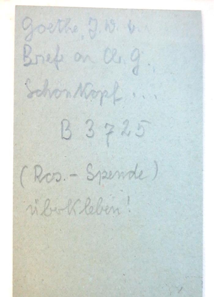 - (Stadtbibliothek Hannover;Alfred Rosenberg-Spende für die deutsche Wehrmacht), Papier: ; '[…] B 3725 (Ros.-Spende) überkleben!'. 