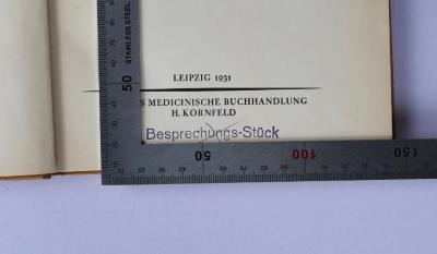10 R 58&lt;3&gt; : Kompendium der sozialen Hygiene (1931);- (Wolff, Georg), Stempel: Notiz; 'Besprechnungs-Stück'.  (Prototyp)